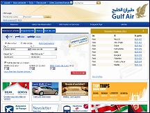 Aperçu du site Gulf Air - compagnie aérienne Bahrein, Paris vers le Moyen Orient