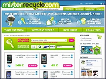 Aper�u du site Mister Recycle - recyclage des mobiles, rachat t�l�phone portable