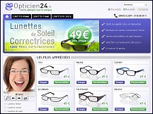 Aperu du site Opticien24 - opticien, lunettes en ligne, lunettes moins chres