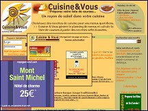 Aperu du site Cuisine & Vous - recettes de cuisine et menus hebdomadaires