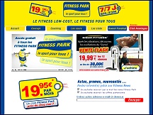 Aper�u du site Fitness Park - salle sport low cost, entrainement sportif pas cher
