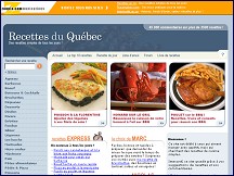 Aperçu du site Recettes du Québec