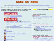 Aperu du site Duels de mots : scrabble, jarnac, anacroiss, mots-croiss