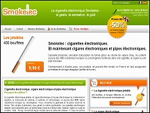 Aper�u du site Smokelec - cigarettes �lectroniques, cigares & pipes �lectroniques