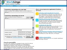 Aperu du site Traduction automatique : WorldLingo