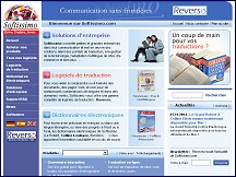 Aperçu du site Softissimo - traduction instantanée avec Reverso et Lexibase-Collins