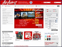 Aperu du site Air Asia - compagnie lowcost asiatique, vols France Asie pas cher