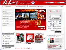 Aper�u du site Air Asia - compagnie lowcost asiatique, vols France Asie pas cher