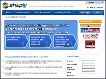 Aper�u du site Bourse de fret gratuite Shiply - bourse de transports fret routier
