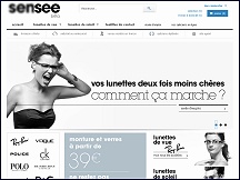 Aperu du site Sensee Optique - lunettes vue, montures, opticien en ligne Sensee
