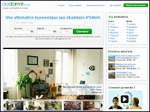 Aper�u du site O� Dormir - location courte dur�e dans le monde entre particuliers