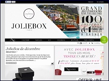 Aperu du site JolieBox - coffret test nouveaux cosmtiques et produits de beaut