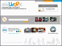 Aperu du site Autopartage Livop - location voiture entre particuliers, sans cls