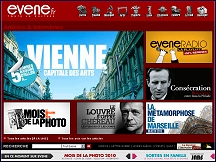 Aperçu du site Evene.fr - toute la culture, média culturel interactif et gratuit