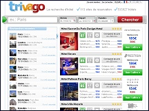 Aperu du site Trivago - comparateur prix htels Trivago, recherche chambre htel