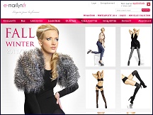 Aperu du site e-Marilyn - boutique de lingerie, bas nylon et collants e-Marylin