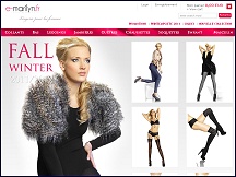 Aper�u du site e-Marilyn - boutique de lingerie, bas nylon et collants e-Marylin