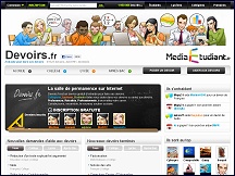 Aperu du site Devoirs.fr - aide aux devoirs en ligne, soutien scolaire gratuit