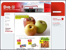 Aperçu du site Magasins DIA - chaine de supermarchés de hard discount alimentaire