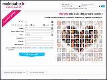 Aper�u du site Mektoube - rencontres c�libataires pour Musulmans et Maghrebins