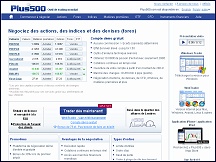 Aperu du site Plus500 Trading - plateforme trading, actions, march Forex: Plus500