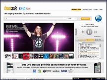 Aperu du site Beezik  musique gratuite, tlchargement musique gratuit et lgal 