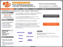 Aperu du site Renseignements Tlphoniques  numro de tlphone fixe ou mobile