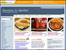 Aperu du site Recettes de cuisine du Qubec