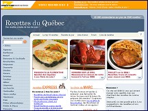 Aper�u du site Recettes de cuisine du Qu�bec