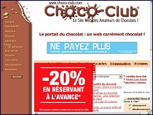 Aperu du site Choco Club - portail consacr au chocolat