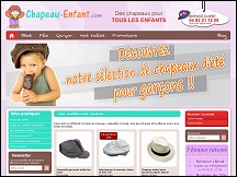 Aperu du site Chapeau-Enfant.com - chapeaux, casquettes, bonnets pour enfants
