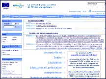 Aperçu du site EUR-Lex - portail juridique de l'Union Européenne