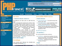 Aperu du site PHP France - le site de ressources et d'actualits sur PHP