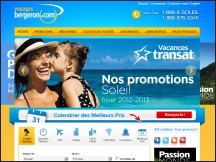 Aperu du site Voyages Bergeron - agence de voyage en ligne, sjours  bons prix