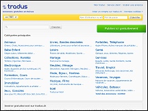 Aperu du site Tradus - petites annonces gratuites en Suisse romande sur Tradus.ch