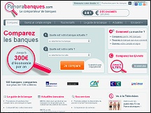 Aperu du site Panorabanques - comparateur de banques, comparatif frais bancaires
