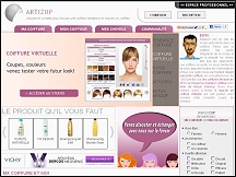 Aperu du site Artizup - tout savoir sur la coiffure, logiciel coiffure virtuelle 