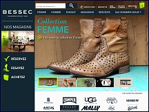 Aperu du site Chaussures Bessec - boutique spcialise dans la chaussure de marque