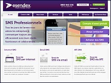 Aperu du site Esendex - envoi de SMS par internet ou par mail, SMS professionnel