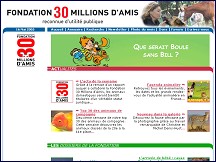 Aperu du site Fondation 30 Millions d'Amis - protection des animaux