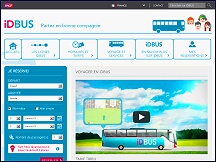 Aperu du site iDBUS - bus lowcost SNCF, trajets pas cher en Europe en bus iDBUS