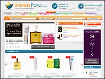 Aperu du site Univers Para - parapharmacie en ligne, produits parapharmaceutiques