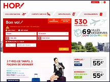 Aperu du site HOP - compagnie arienne lowcost franaise HOP, groupe Air France