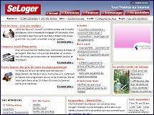 Aperu du site SeLoger.com - petites annonces immobilires, annonces pour se loger