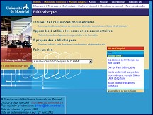 Aperçu du site Bibliothèques de l'Université de Montréal