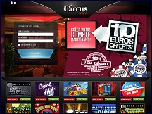 Aperu du site Casino en ligne Circus - vido poker, roulette, black jack: Circus.be