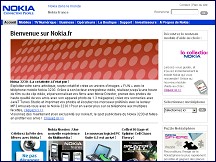 Aperu du site Nokia - Tlphones portables / TV numrique
