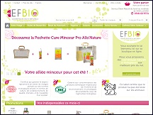 Aperu du site EFBIO Cosmtiques - produits bio & naturels, cosmtiques biologiques