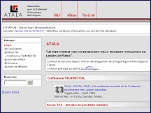 Aperçu du site Association pour le Traitement Automatique des Langues