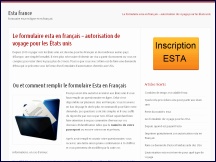 Aperu du site ESTA France - demande formulaire ESTA pour les USA en franais 